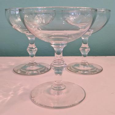 Set of 9 - Vintage Champagne Coupes with Stem Accent 