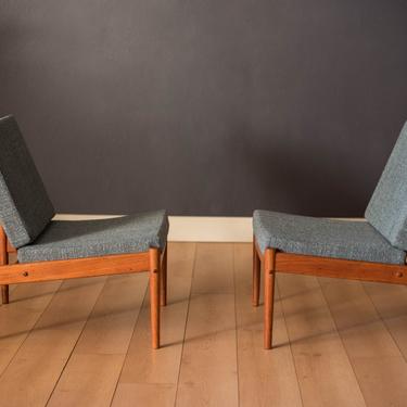 Pair of Danish Teak Slipper Lounge Chairs by Grete Jalk for Poul Jeppesen 