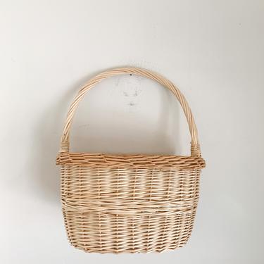 vintage Single Handle Open Top Basket / Bag 