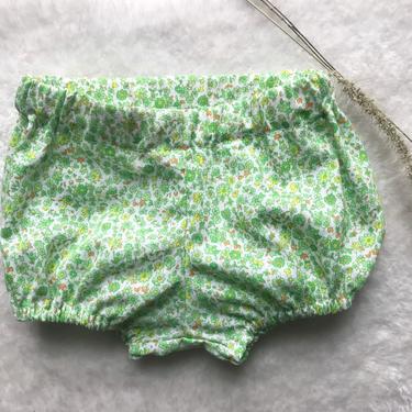 Vintage Lucky Green Floral Baby Bloomers 