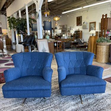 Mid Century Tufted Arm Chairs