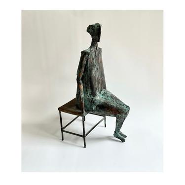 Bronze Sculpture of Seated Woman 