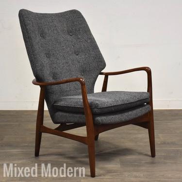 Aksel Madsen Bender Danish Modern Grey Lounge Chair 