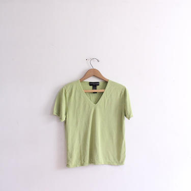 Lime Green Silk Knit Top 