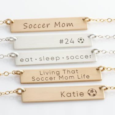 Soccer Mom Necklace, Team Mom Necklace, Personalized Sports Team Necklace, Mother's Day Gift, Team Captain Gift, Coaches Gift, Gift for Her 