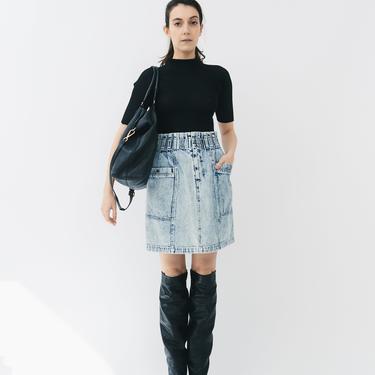 Sea Acid Wash Denim Skirt, Size 4