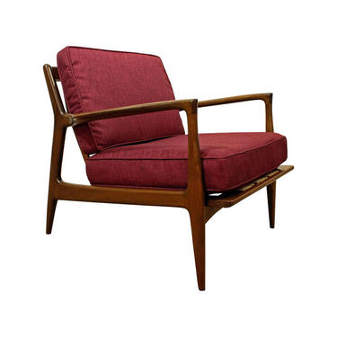 Mid-Century Danish Modern IB Kofod Larsen Walnut Lounge Chair 