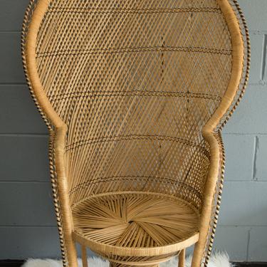 SHIPPING NOT FREE!! Vintage Rattan Medium Size Peacock Chair 