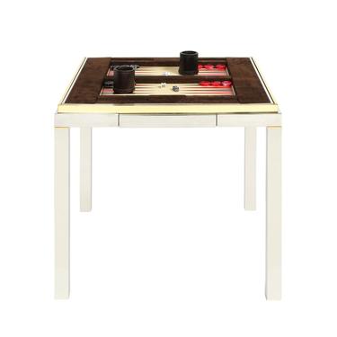 Willie Rizzo Game Table in Chrome and Brass with Reversible Top 1970s