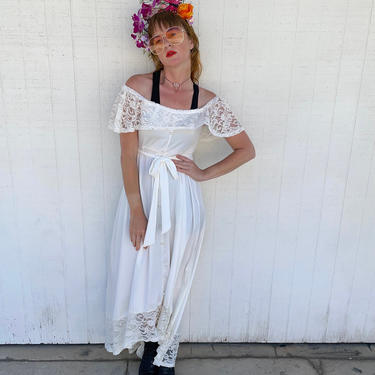 Vintage Wedding Nightgown REGENCYCORE White Lace Slip Dress 