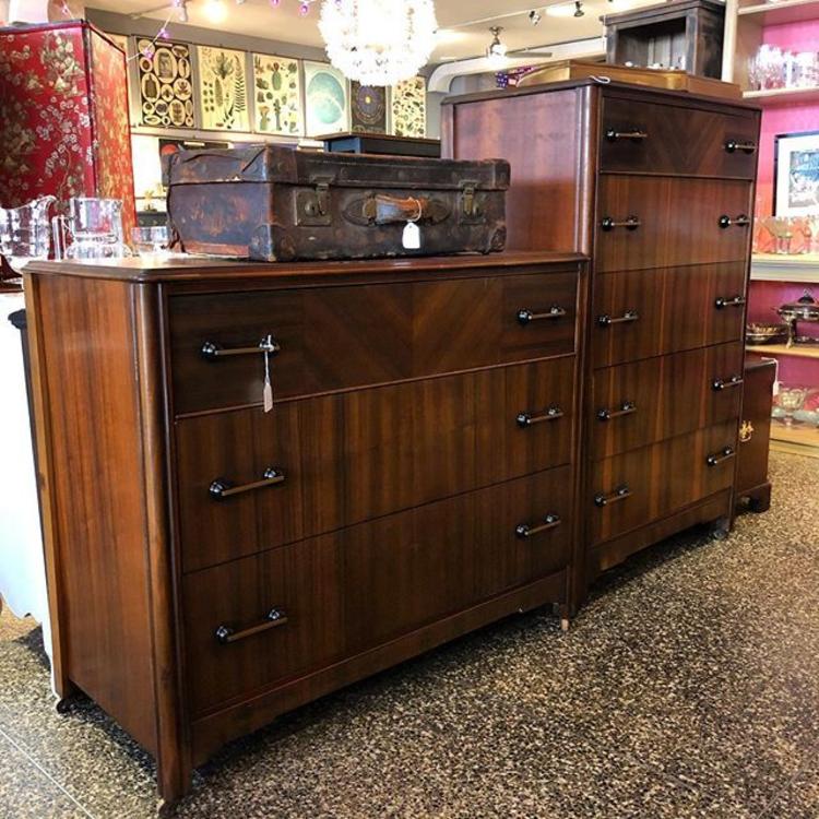 Art Deco furniture: 3 drawer chest, 5 Drawer chest