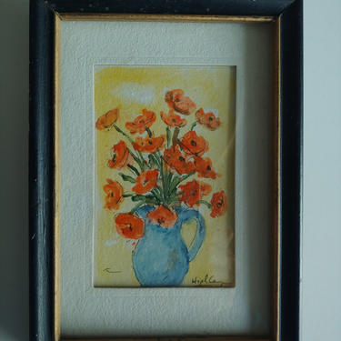 Tiny Original Poppies Watercolor 