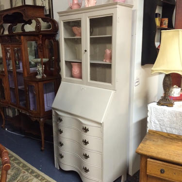 Painted Vintage Secretary Desk- Fusion! Mineral Paint Cathedral Taupe by TheMarketHouse