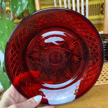 Gorgeous Set of 21 Vintage Cristal D”Arques Ruby Red Luncheon Plates 