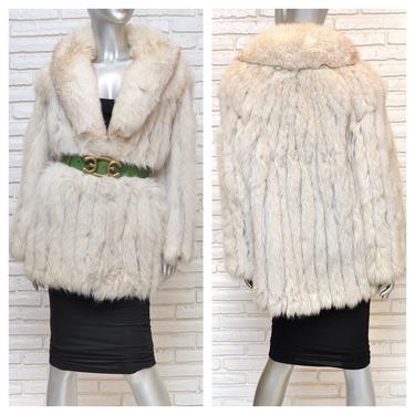 Vintage Women's Silver White Fox Fur Coat Size S/M Soft Fluffy Fox Jacket by Blum Brothers 