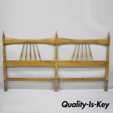 Heywood Wakefield Chamois Maple Faux Bamboo King Size Bed Headboard