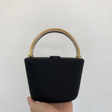 vintage black hard mini rodo handbag 