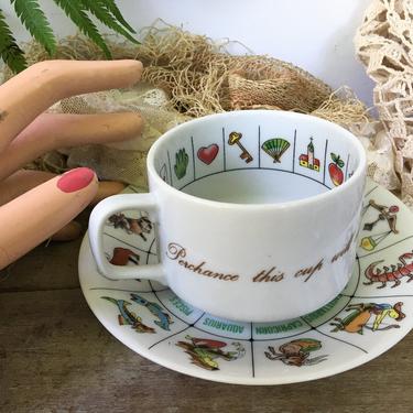Vintage Fortune Telling Tea Cup And Saucer By International Collector's Guild, Tea Leaf Reading, Tasseology 