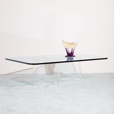 Lucite Infinity Base Coffee Table