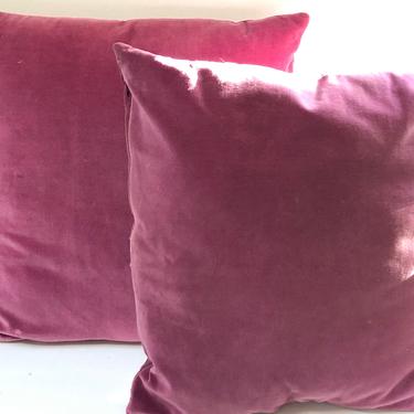 Vintage purple velvet pillows pair set cotton velvet pillows 