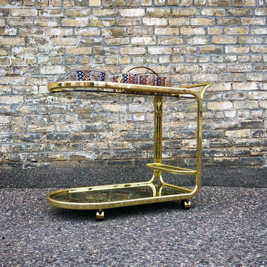 Italian Modern Style Brass Serving Cart 
