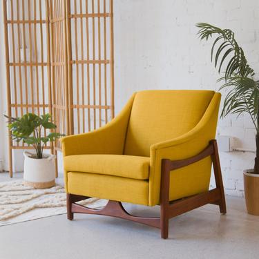 Mustard Tweed Danish DUX Lounge Chair
