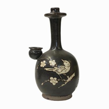 Chinese Ware Brown Black Glaze Ceramic Jar Vase Display Art ws1169E 