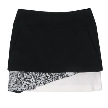 Helmut Lang - Black & White Layered Miniskirt Sz 2