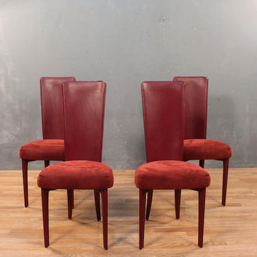 Set of 4 Cattelan Italia Red Faux-Leather Dining Chairs – ONLINE ONLY
