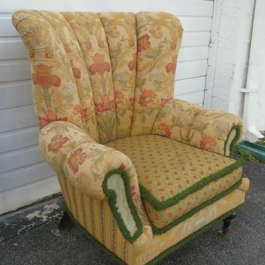 Carved Extra Large Wide Accent Side Chair by ABC Carpet and Home 1900