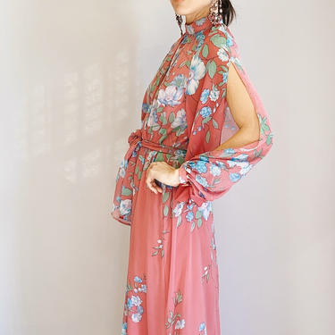 Hanae Mori Chenille Floral Dress 