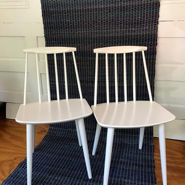 Pair of White Wooden Chairs 