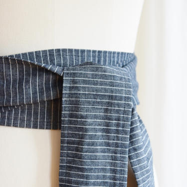 Striped Linen Wrap Belt | Handmade | Linen Sash | Fabric Belt | Obi-Style 