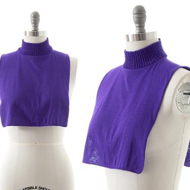 Vintage 1980s Dickey | 80s Purple Acrylic Jersey Knit Turtleneck Layering Winter Warmth Undershirt Top (one size) 
