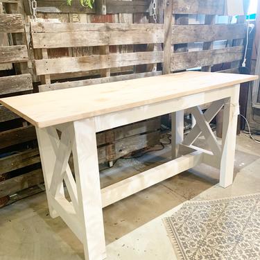 Custom Designed Table W/ Raw Wood Top