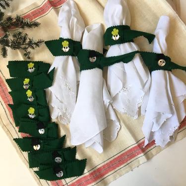 His and hers napkin rings - set of 12 - vintage felt table fun 