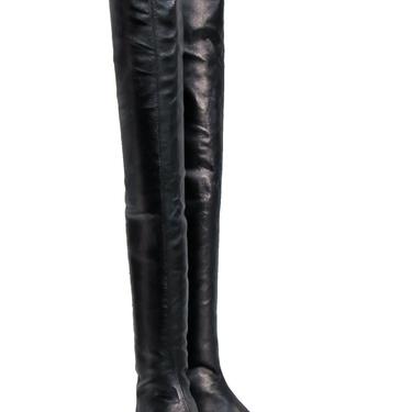 Chanel - Gunmetal Shiny Over-the-Knee "Fantasy Stretch Leather" Boots Sz 7