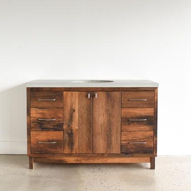 Farmhouse Bathroom Vanity made from Reclaimed Wood / Rustic Bathroom Storage Cabinet / Single Sink Console 