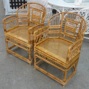 Pair of Tortoise Shell Bamboo Brighton Chairs