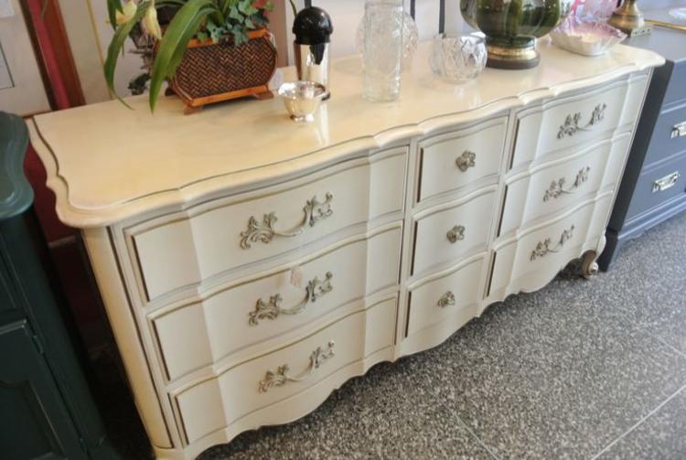 Low White Faux French Dresser. $525