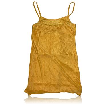 90s Golden Orange Transparent Mini Dress // Size Medium 