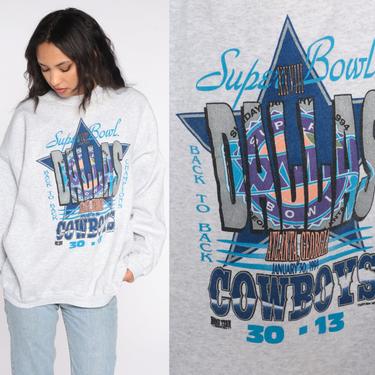 Dallas Cowboys Sweatshirt Super Bowl Champions 1994 Sweatshirt Crewneck Heather Grey Long Sleeve 1990s NFL Sportswear Extra Large xl 
