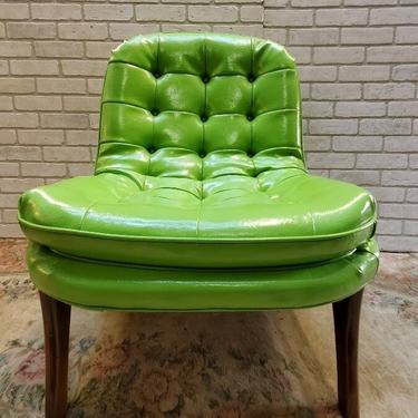 Scoop Lounge Chair Attributed to Adrian Pearsall in green vinyl 