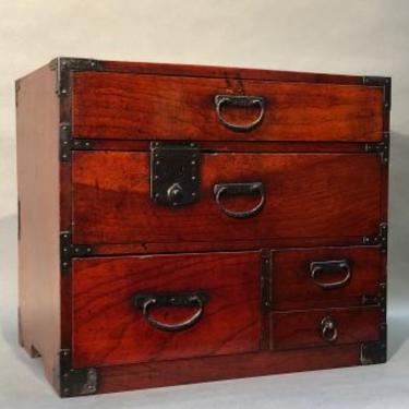 A lovely Japanese Antique Lacquer Ko Tansu Small Chest