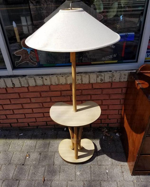 SOLD. Cane Table Lamp