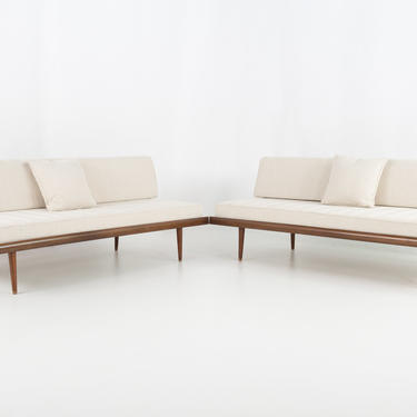 Mid Century Modern Danish Style Daybed Sofas - Matching Pair - mcm 