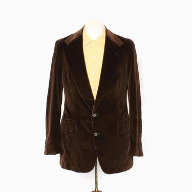 Vintage 80s Polo Velvet Blazer / 1980s Men's Dark Brown Velvet Ralph Lauren Suit Jacket M 40 