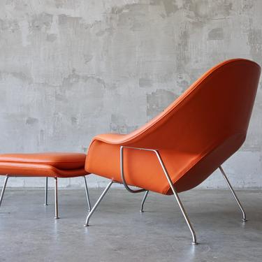 Knoll Leather Womb Chair &amp; Ottoman. 