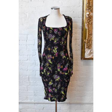 Jean Paul Gaultier | Long Sleeve Mesh Floral Dress 