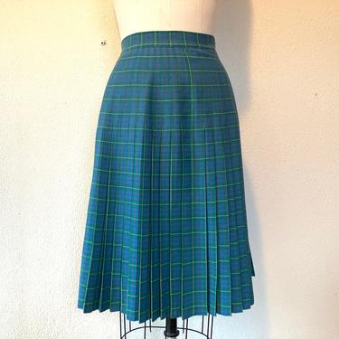 1960’s Plaid pleated wool skirt 